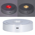 LED Display Base USB RGB Colorful Light Rotating Crystal Display Base Stand for Bottle Jewellery Handicraft