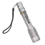 Telescopic Zoomable Flashlight 5 Lighting Modes 5000LM Waterproof Bright Flashlight for Outdoor Adventure Camping Home Gray