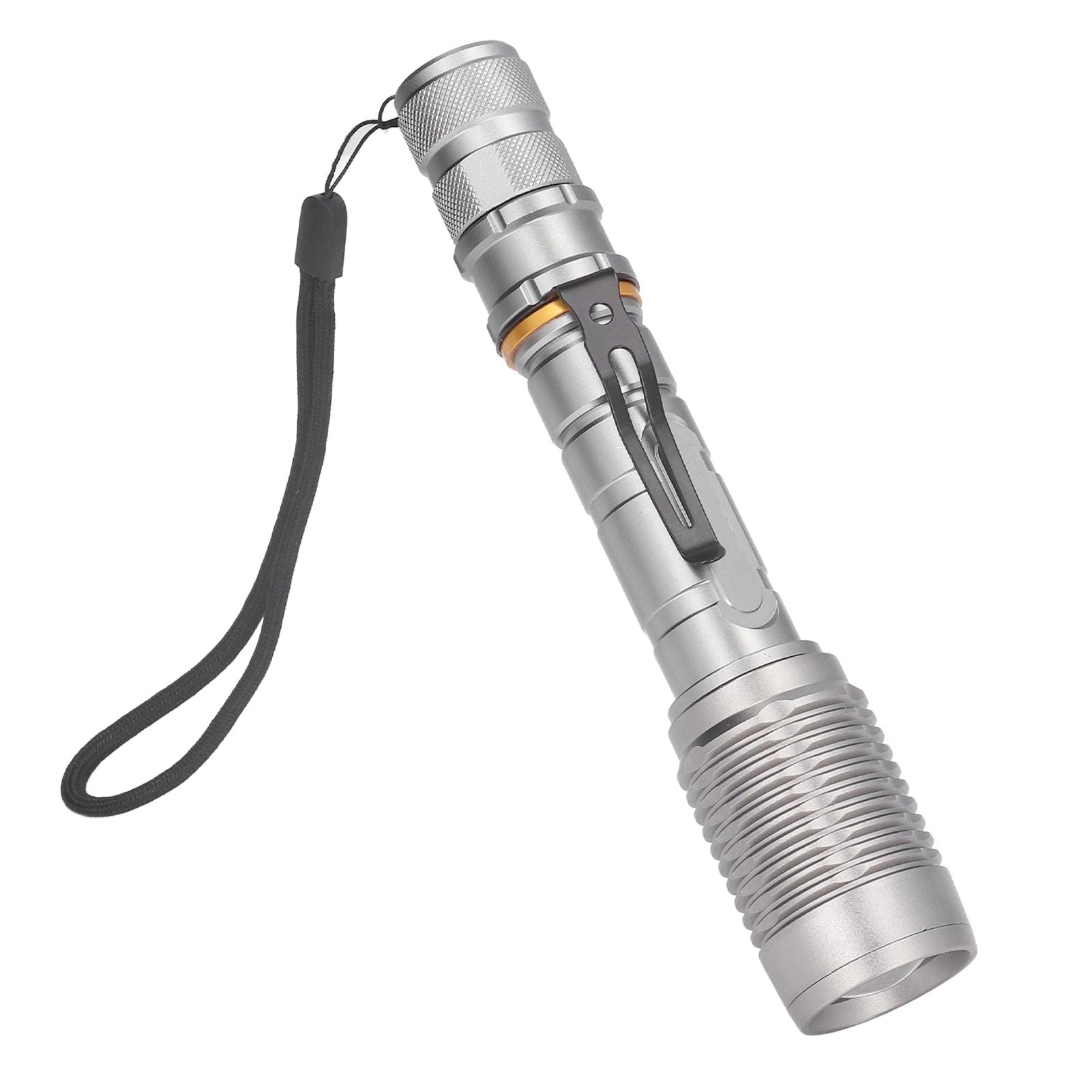 Telescopic Zoomable Flashlight 5 Lighting Modes 5000LM Waterproof Bright Flashlight for Outdoor Adventure Camping Home Gray