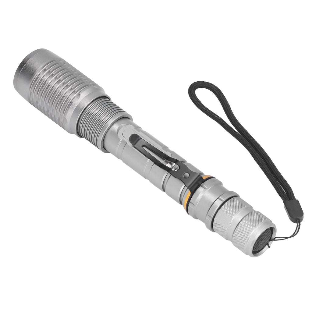 Telescopic Zoomable Flashlight 5 Lighting Modes 5000LM Waterproof Bright Flashlight for Outdoor Adventure Camping Home Gray