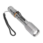 Telescopic Zoomable Flashlight 5 Lighting Modes 5000LM Waterproof Bright Flashlight for Outdoor Adventure Camping Home Gray
