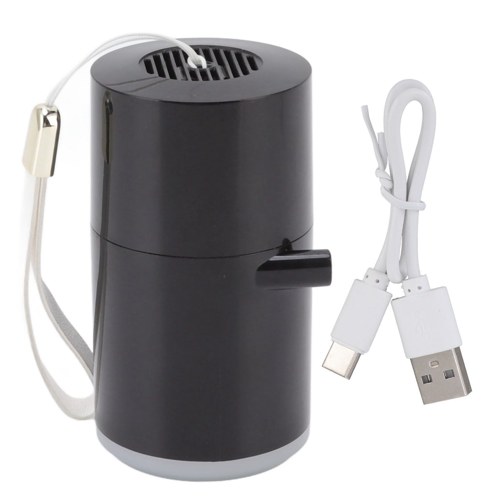 Electric Vacuum Pump USB Charging Inflatable Pump with 4 Lighting Gear for Outdoor Camping Black