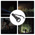 Flashlight Aluminum Alloy 8000lm Three Light Modes Waterproof Flashlight for Household Emergency Camping Hiking Traveling