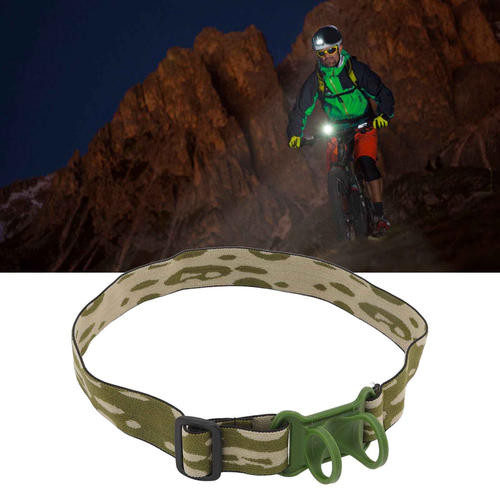 Elastic Headlamp Strap Adjustable Headlight Band Outdoor Riding Headlight Belt for 22 to 32mm Diameter Torches