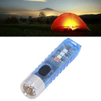Keychain Flashlight 10 Lighting Modes 5LED TYPE C Fast Charging IP65 Waterproof Portable Keychain Light with Magnetic Base Blue