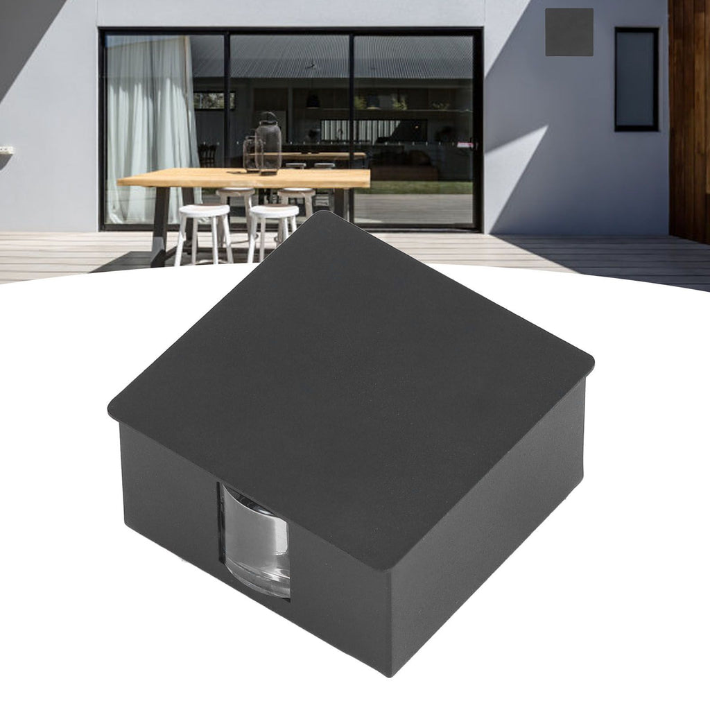 Beam Wall Light Quadrate Design Retro Warm Light 3W Unilateral Lighting LED Wall Lamp AC85 to 265V for Hotel Black Shell