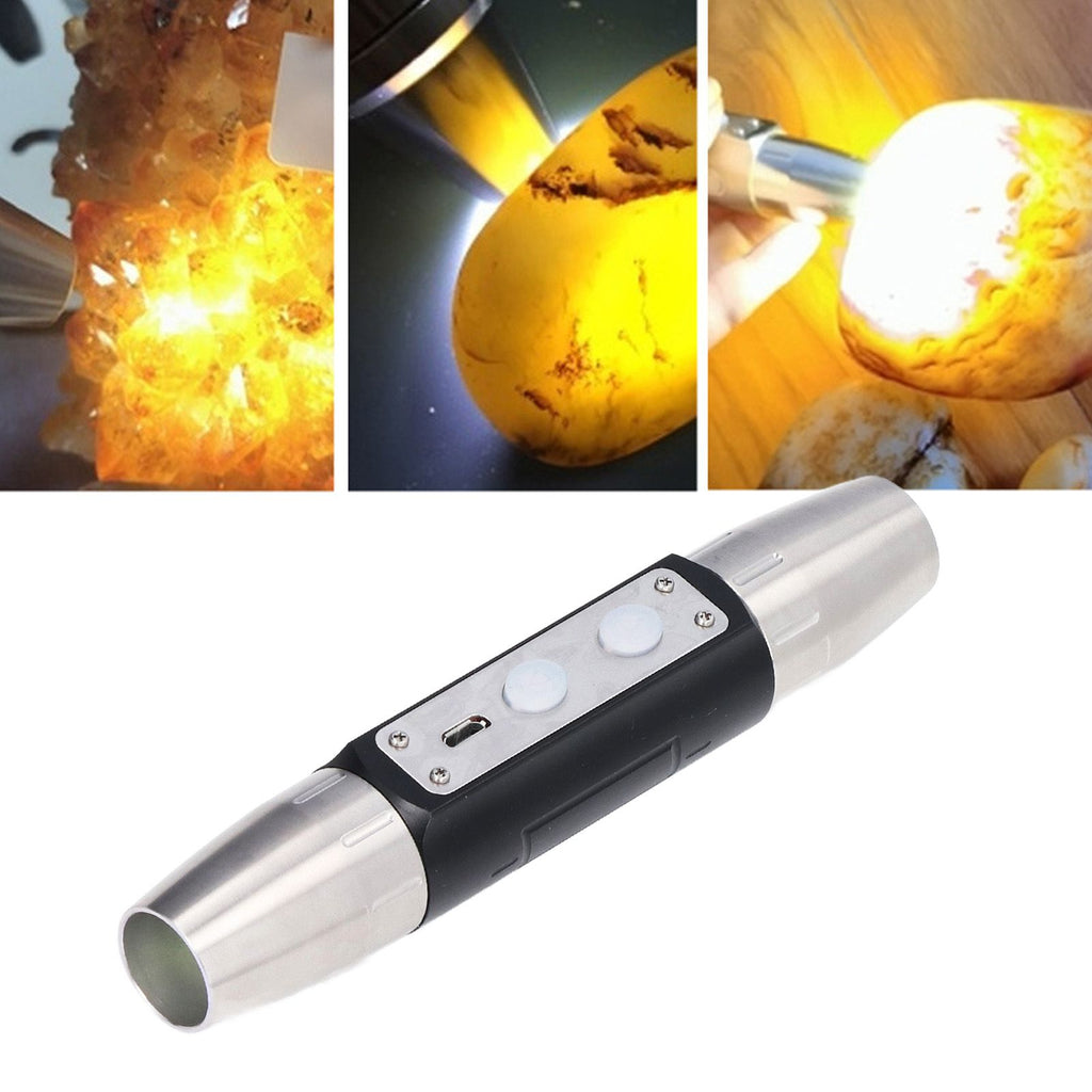 Identification Flashlight Super Bright USB Rechargeable Quad LEDs Portable Jade Jewelry Appraisal Light