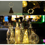 1/6 Pcs of Solar Power Wine Bottle Cork String Light 20 LED Fairy String Light
