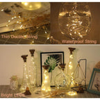 1/6 Pcs of Solar Power Wine Bottle Cork String Light 20 LED Fairy String Light