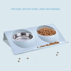 Double Bowls for Dog Stainless Steel Pet Bowl Splashproof Feeding Bowl for Pet