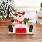 Christmas Countdown Calendar Santa Claus Snowman Elk Calendar Cartoon Advent Calendar DIY Craft for New Year Party Decor