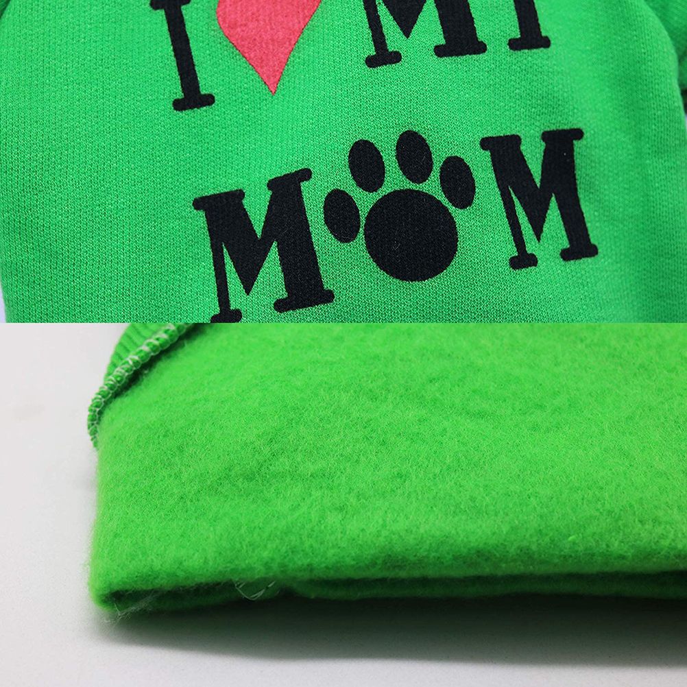 Dog Clothes I Love My Mom Printed Hoodie Puppy Sweatshirt Warm Puppy Clothes Hoodie