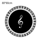 Musical Note Black White Piano Key Printed Round Carpets Area Rugs for Home Living Room Bedroom Floor Decoration