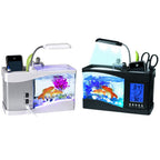 Multifunctional USB Mini Aquarium Fish Tank Aquarium with LED Lamp LCD Display Screen Clock Storage Box Fish Tank Aquarium