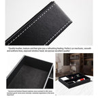 4 Compartments Leatherette Valet Tray Desk Dresser Top Organizer Box for Wallets Coins Keys and Jewelry