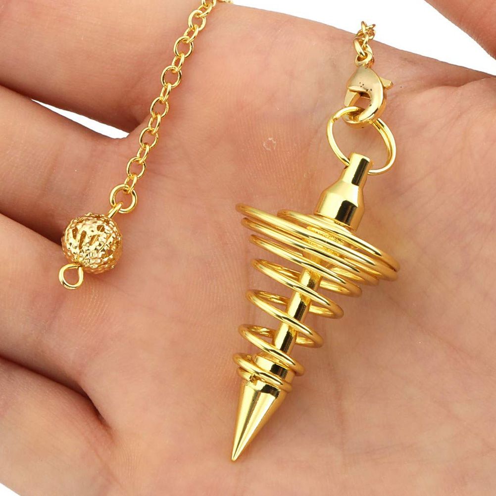 Metal Spiritual Pendulum for Divination Threaded Dowsing Pendulum Healing Pendulum Chain