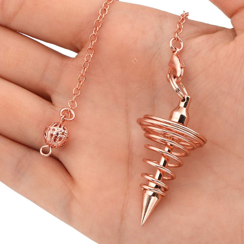 Metal Spiritual Pendulum for Divination Threaded Dowsing Pendulum Healing Pendulum Chain