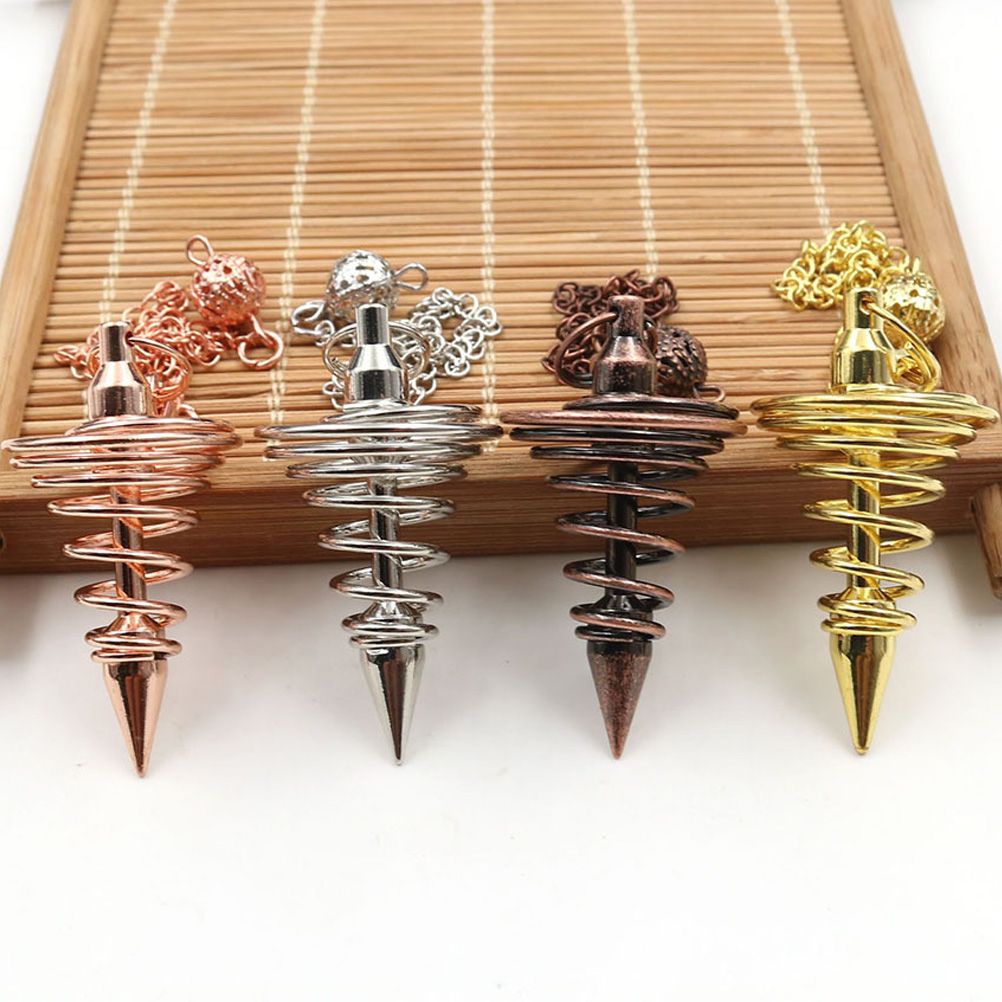 Metal Spiritual Pendulum for Divination Threaded Dowsing Pendulum Healing Pendulum Chain