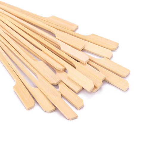 100PCS Barbecue Bamboo Skewers Disposable Bamboo Stick Barbecue Paddle Skewers