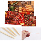 100PCS Barbecue Bamboo Skewers Disposable Bamboo Stick Barbecue Paddle Skewers