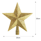 20cm Star Christmas Tree Topper Glitter Christmas Tree Decoration for Party Home Decoration