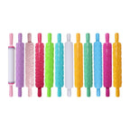 Plastic Non Stick Fondant Rolling Pin Tool Portable Embossed Rolling Pin Fondant Pastry Cake Decorating Tool
