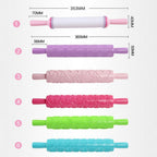 Plastic Non Stick Fondant Rolling Pin Tool Portable Embossed Rolling Pin Fondant Pastry Cake Decorating Tool