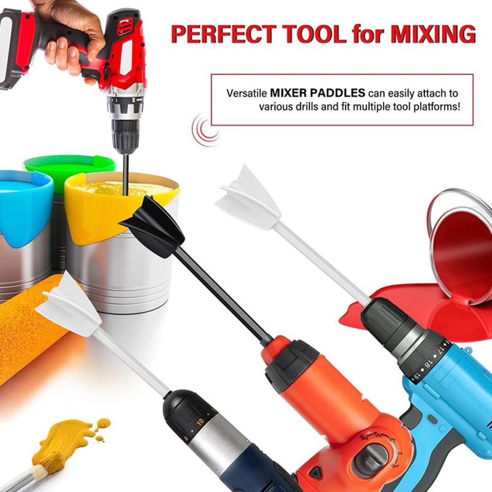 Resin Mixer Epoxy Mixer Paddles Paint Mixer for Drill Reusable Bidirectional Paint Stirrer for Drill Epoxy and Paint Mixer Drill Attachment