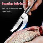 Fish Scaler Remover Cutter Stainless Steel Sawtooth Remover with Handle Multi Functional Home Kitchen Tool
