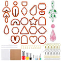 142 Pcs Polymer Clay Cutters Set Clay Earring Cutters with Earrings Accessories for Polymer Clay Jewelry Making