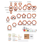 142 Pcs Polymer Clay Cutters Set Clay Earring Cutters with Earrings Accessories for Polymer Clay Jewelry Making