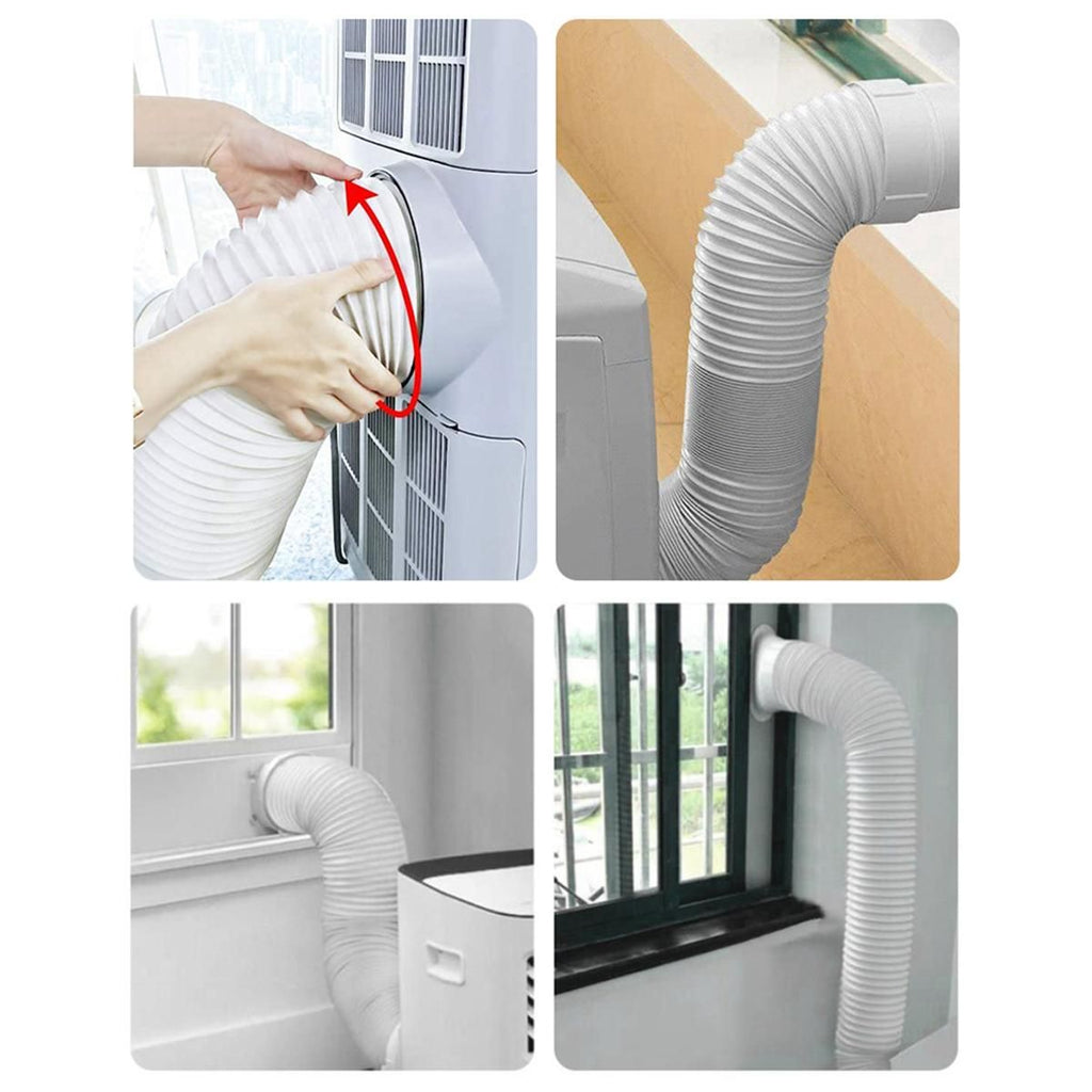 Exhaust Hose Flexible for Mobile Air Conditioning Devices Tumble Dryer Extractor Hood Black Card Ring