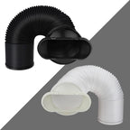 Exhaust Hose Flexible for Mobile Air Conditioning Devices Tumble Dryer Extractor Hood Black Card Ring