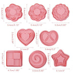 8Pcs 3D Biscuit Cutters Cartoon Dinosaur Fruit Vegetable Birthday Biscuit Mould Baking Mould Hand Press Biscuit Stamp