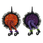 Halloween Wreath Witch Legs Wreath Front Door Ornaments Decorations Holiday Party Decor
