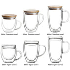 Transparent Double Wall Cup with Lid Thickened Coffee Cup Double Milk Cup