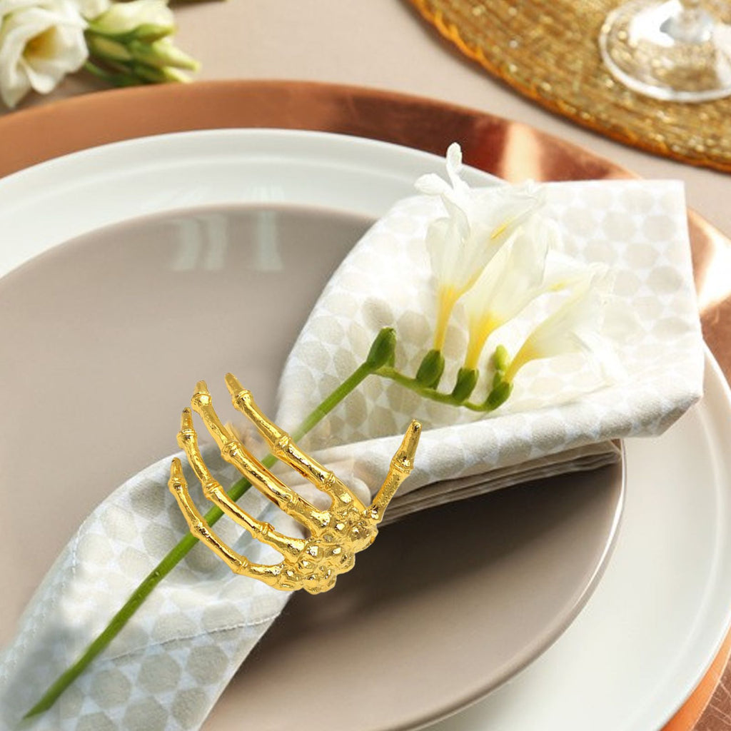 Wine Tableware Halloween Napkin Buckle Ghost Hand Napkin Ring Alloy Napkin Ring Gold