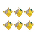 6 PCS Strawberry and Lemon Napkin Rings Alloy Napkin Rings Napkins Rings