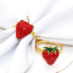 6 PCS Strawberry and Lemon Napkin Rings Alloy Napkin Rings Napkins Rings