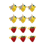 6 PCS Strawberry and Lemon Napkin Rings Alloy Napkin Rings Napkins Rings