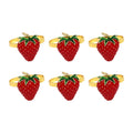 6 PCS Strawberry and Lemon Napkin Rings Alloy Napkin Rings Napkins Rings