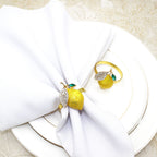 6 PCS Strawberry and Lemon Napkin Rings Alloy Napkin Rings Napkins Rings