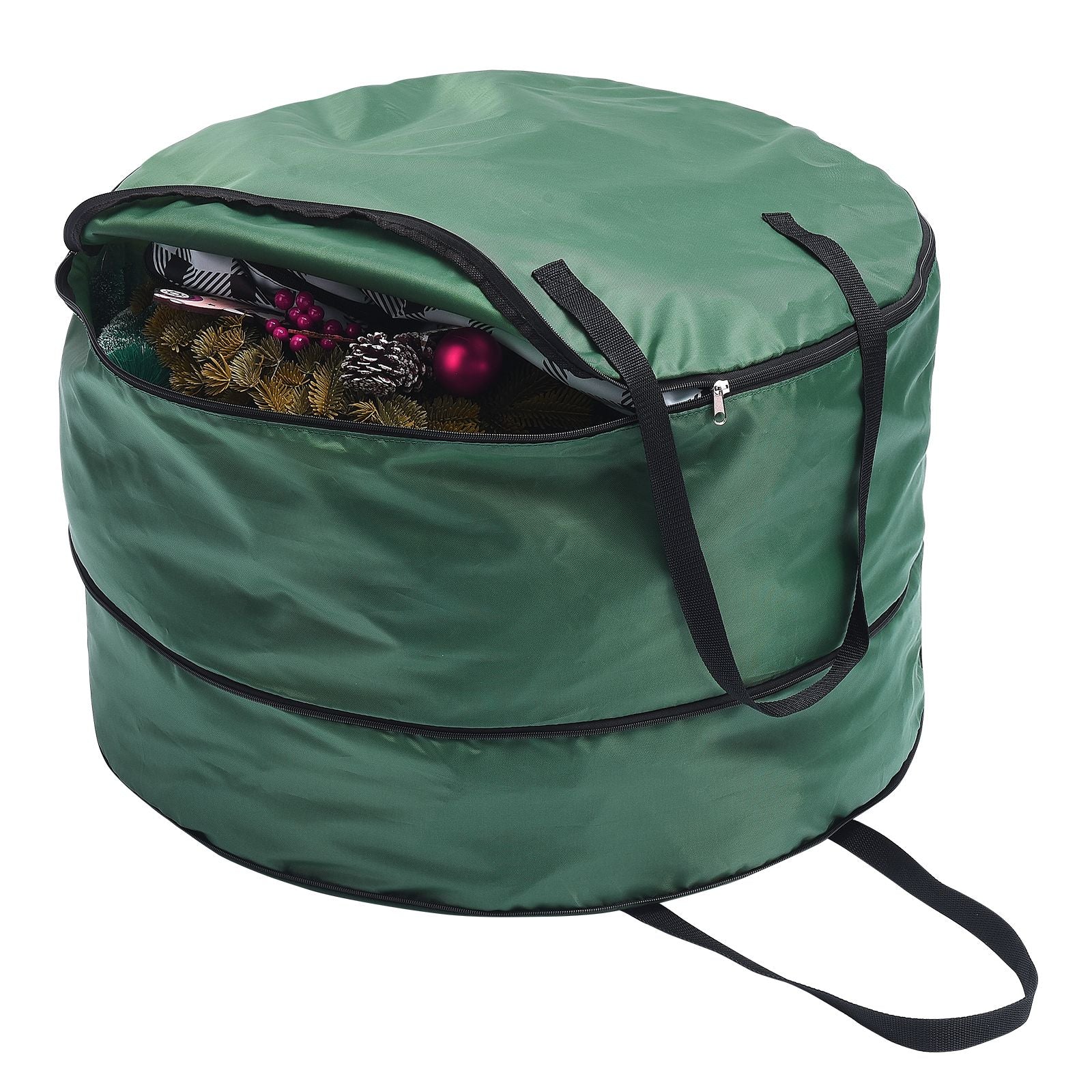 Storage Bag Durable Nylon Waterproof Tearproof Lightweight Portable Dual Zippers Christmas Wreath Storage Bag