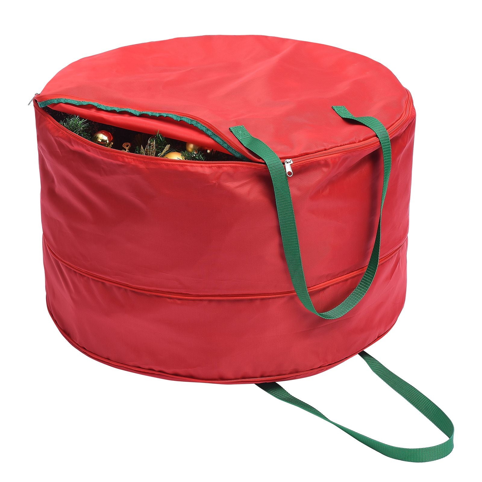 Storage Bag Durable Nylon Waterproof Tearproof Lightweight Portable Dual Zippers Christmas Wreath Storage Bag