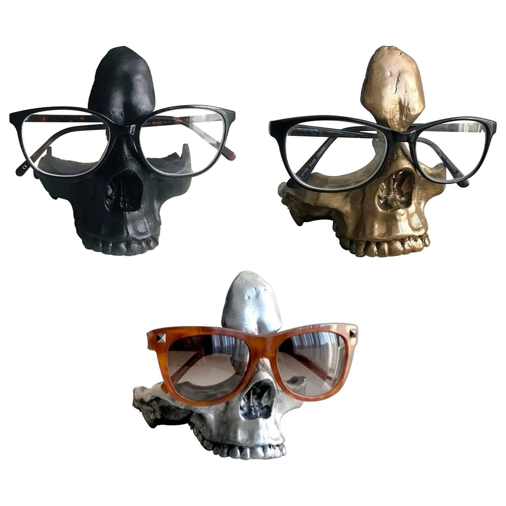 Skull Glasses Holder Sturdy Resin Rich Details Vivic Colors Skull Glasses Stand