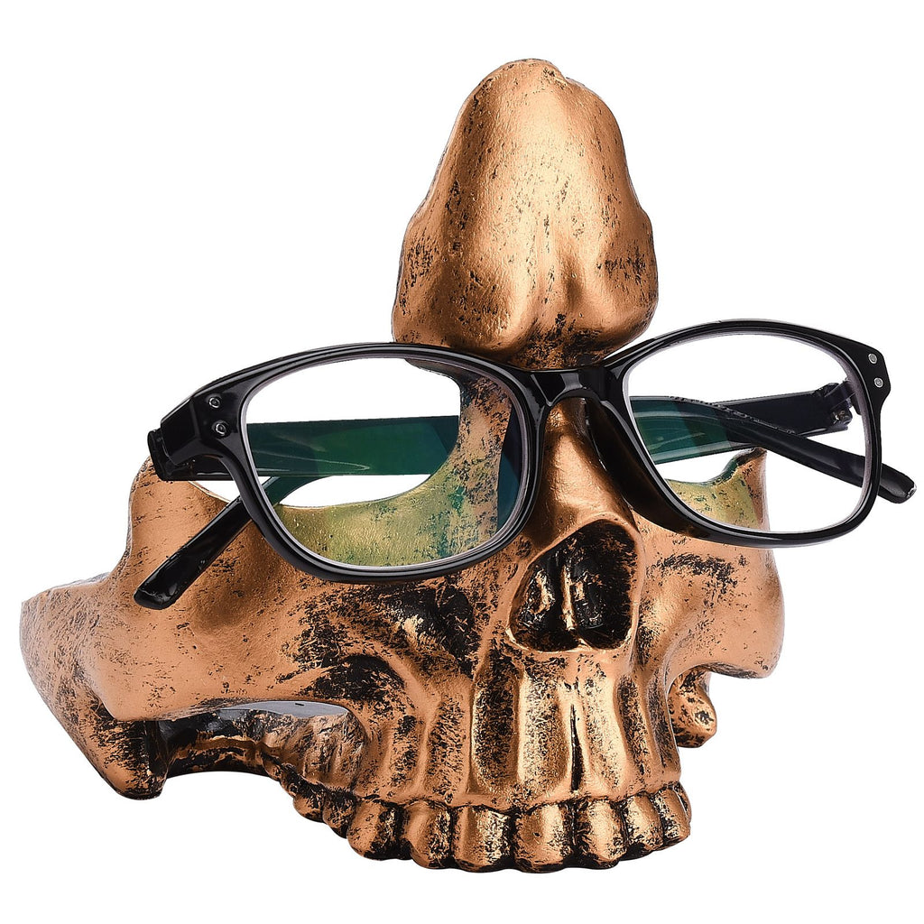 Skull Glasses Holder Sturdy Resin Rich Details Vivic Colors Skull Glasses Stand