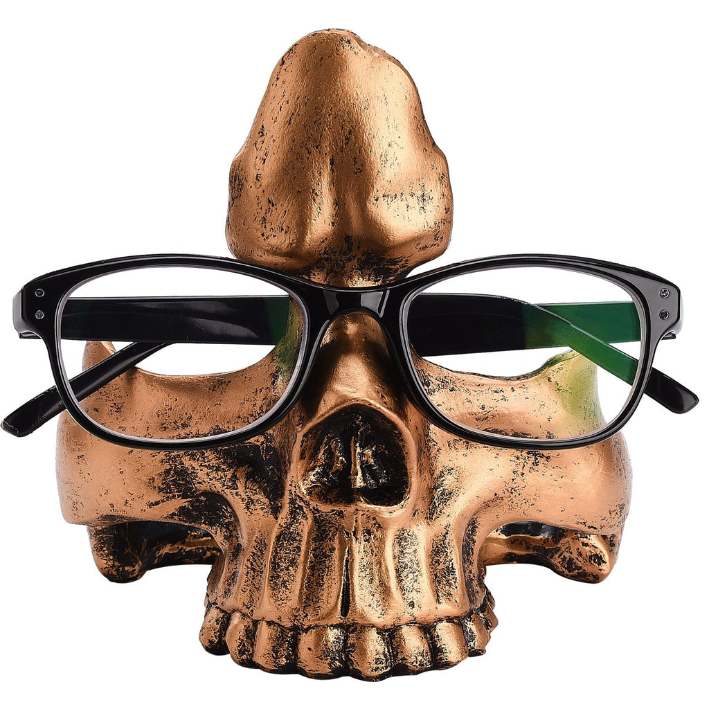 Skull Glasses Holder Sturdy Resin Rich Details Vivic Colors Skull Glasses Stand