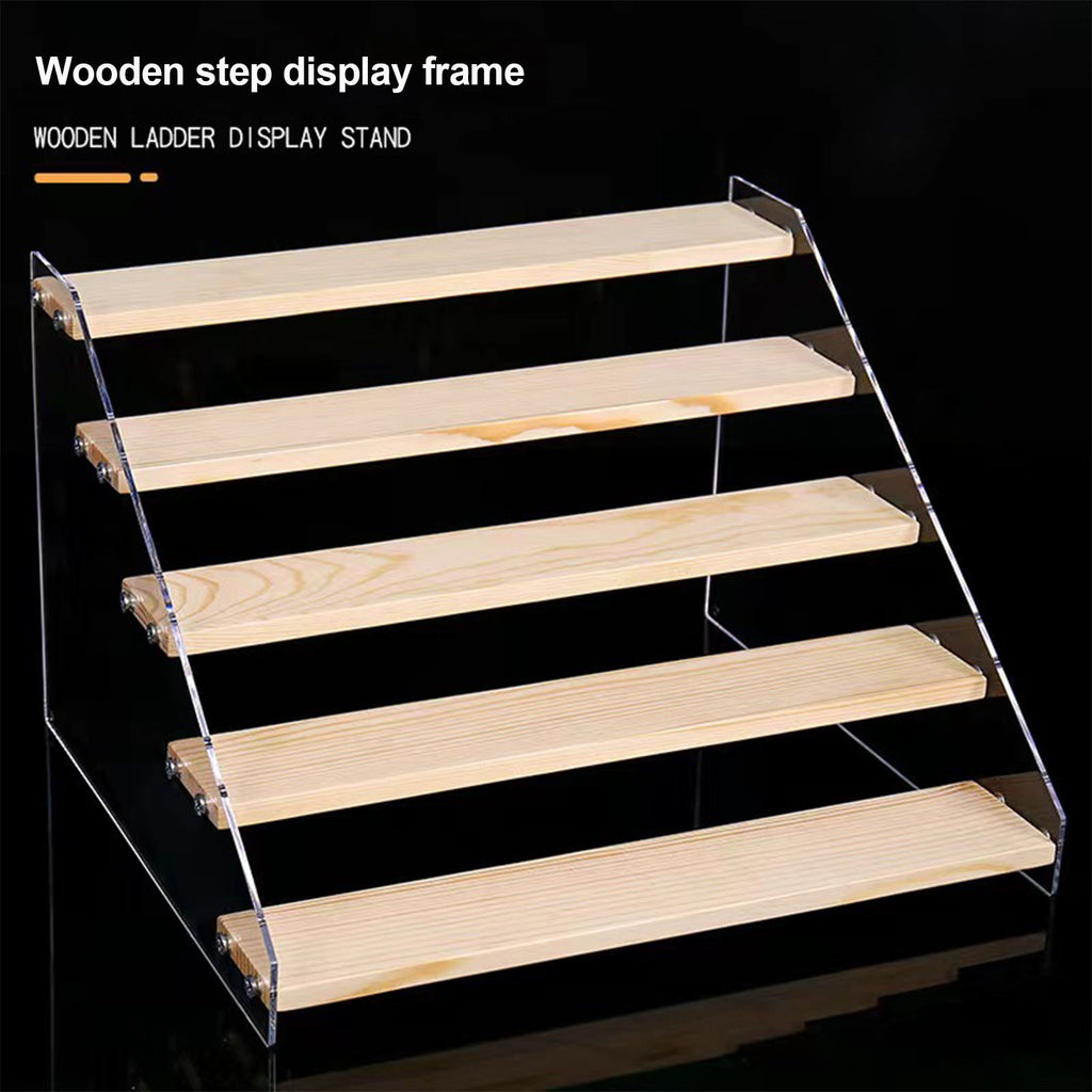 Wooden Ladder Display Shelf Countertop Cabinets Organizer Rack for Toy Cosmetics Kitchen Spices