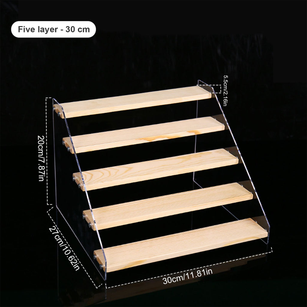 Wooden Ladder Display Shelf Countertop Cabinets Organizer Rack for Toy Cosmetics Kitchen Spices