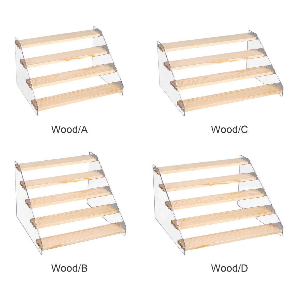 Wooden Ladder Display Shelf Countertop Cabinets Organizer Rack for Toy Cosmetics Kitchen Spices